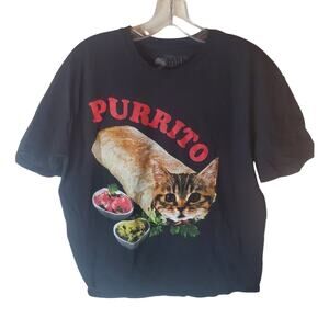 2Monkeys Cat "PURRITO" Graphic Tee, Mens XL